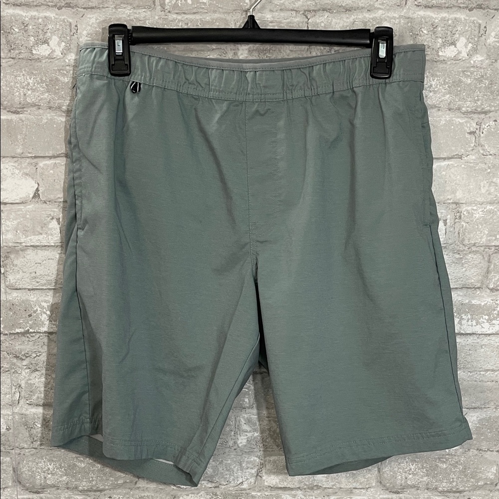 Voyager Green Nylon Athletic Shorts